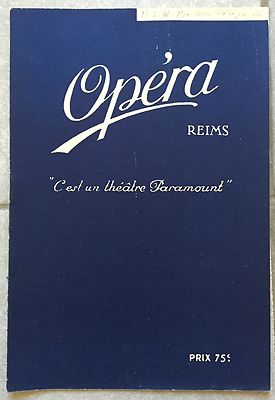Programmheft Cinema Opera Reims Mon Coeur Incognito Mady Christen 1931