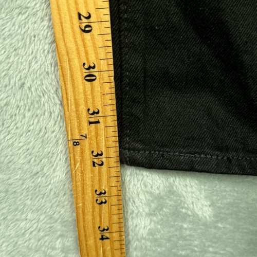 Levis Jeans Mens 32x32 Black Denim 501 Button Fly 93 Straight Stretch Premium - Picture 5 of 12