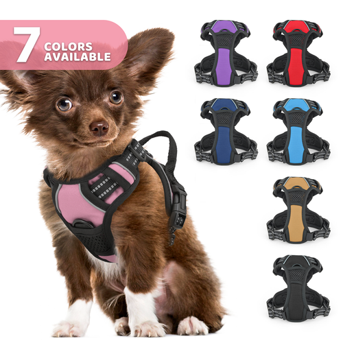 Adjustable No Pull Reflective Dog Pet Harness Control Handle Soft Pet Vest Pink - Bild 10 von 10