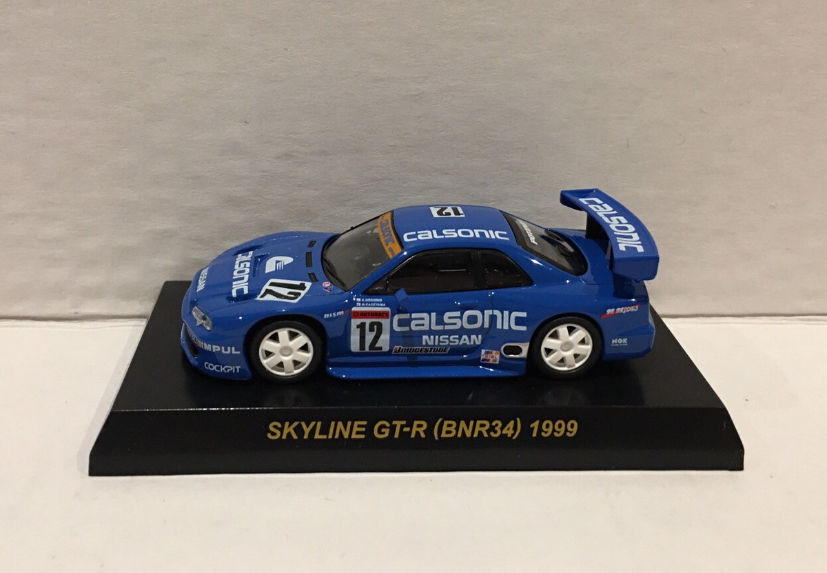 Kyosho 1/64 Calsonic Nissan SKYLINE GT-R (BNR34) 1999 #12 BLUE
