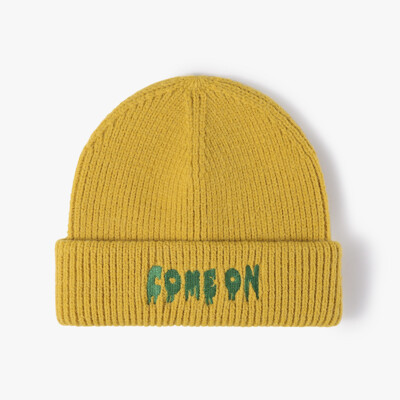 Mens Knit Letter Embroidered Cuffed Beanie Winter Warm Hats  display picture 3