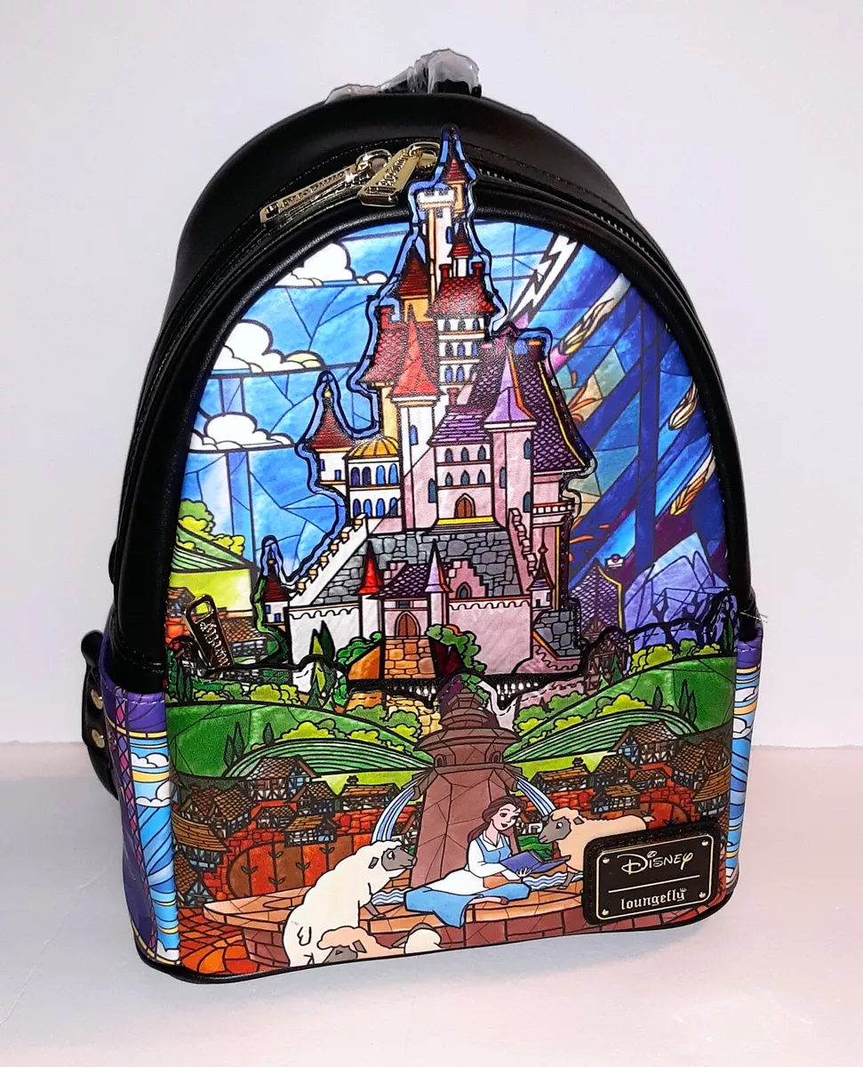 Beauty and the Beast Stained-Glass Window Loungefly Backpack