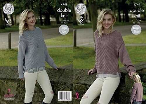 King Cole DK Knitting Pattern - 4749 Ladies Sweaters(2 Designs)