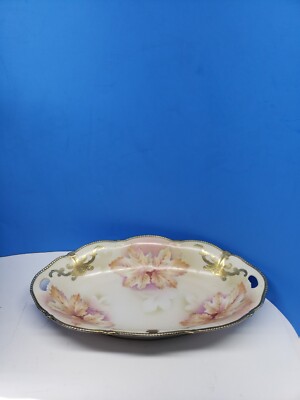 Tirschenreuth Bavaria #1779 Maple Leaf Celery Dish Serving Bowl - Heavy Gold 13''