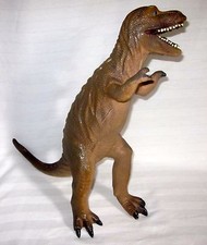 Toy Major T-Rex Tan 2006 Rubber Dinosaur Action Figure 14" Tall 18" Long Dino