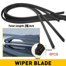 8PCS 26" Universal Car Bus Silicone Frameless Windshield Wiper Refill Blade Part