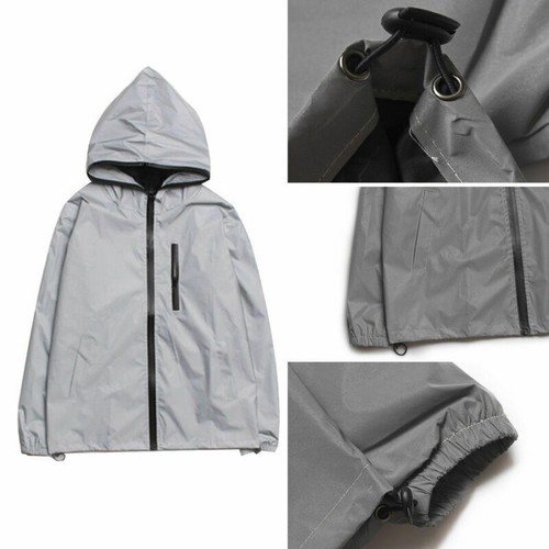 Jacket Men's Motorcycle Hoodie Reflective Safe Waterproof Coat Night Cycling - Picture 6 of 17