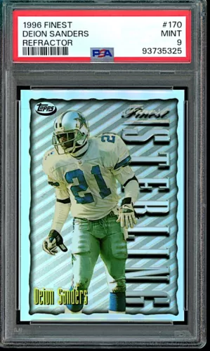 1996 Finest #170 Deion Sanders Refractor PSA 9