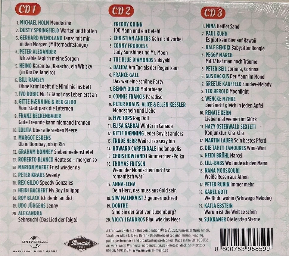 Die größten Schlager Hits der 60er Jahre, 3 CD's, 60 Songs, NEU/OVP - Bild 2 von 2