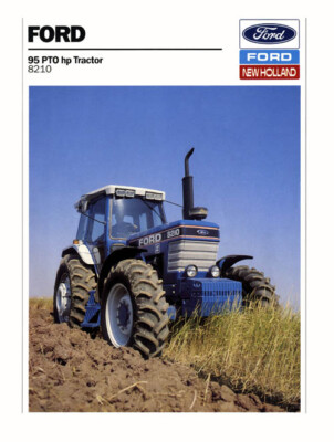 Oldtimer Ford 8210 Traktor Poster Prospekt Faltblatt Druck (A3)
