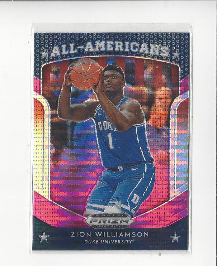 2019-20 Prizm Draft Prizms Pink Pulsar #100 Zion Williamson Rookie Duke Pelicans