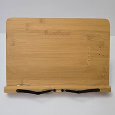 Readaeer Foldable Bamboo Book Stand 6 Adjustable Heights Large Book Holder