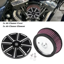 Air Cleaner Element Black Cut Cover For Harley Softail Custom FXSTC Deuce FXSTD