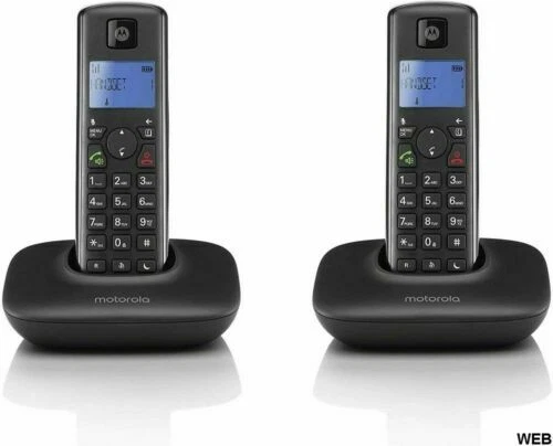 Combinés et téléphones sans fil noir avec 2 combinés