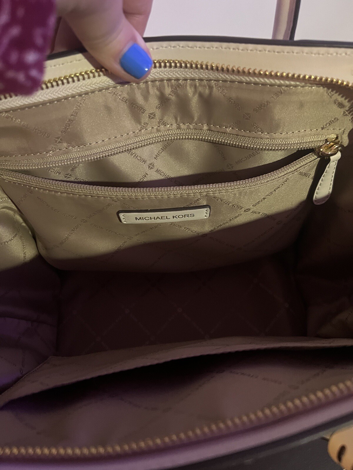Authentic Michael Kors bone satchel EUC  — image 7