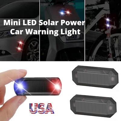 1/2pcs Power Car Fake Alarm LED Anti-Theft Warning Lights Flashing Blinking USA