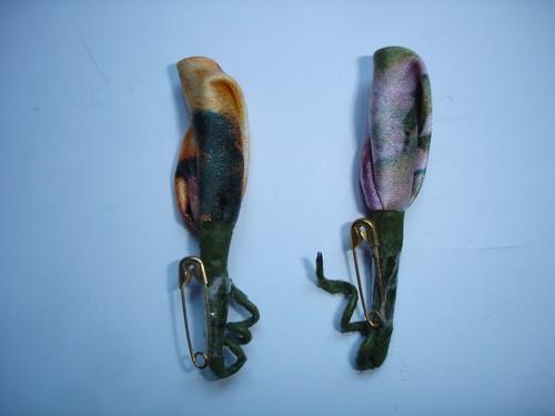Lot de 2 Épingle de col en soie hauteur total 5,5 cm - Imagen 2 de 3