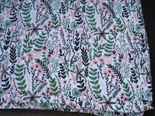 Modern Baby Muslin Swaddle Blanket Pink Green Floral Leaf Print NEW
