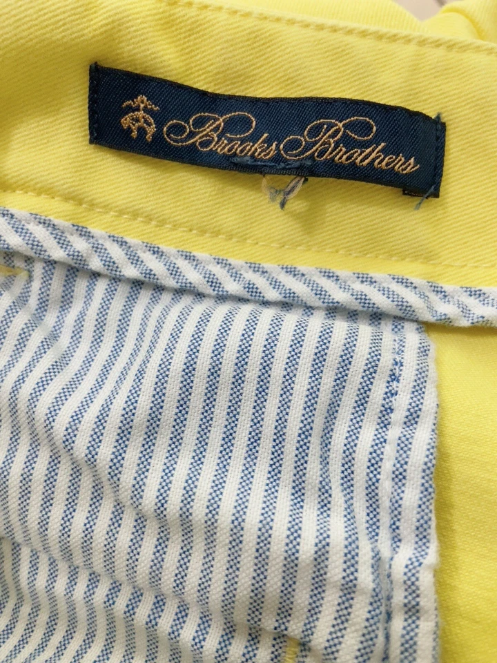 Brooks Brothers Women’s Yellow Cotton  Pants Sz 14 Ankle Straight- Leg - Image 3 of 4