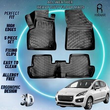 Custom Car Floor Mats Fits Peugeot 3008 2008-2016 Tpe Rubber All Weather Liners