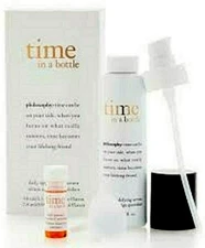 PHILOSOPHY TIME IN A BOTTLE DAILY AGE-DEFYING SERUM 1.3 OZ SET AMAZING!