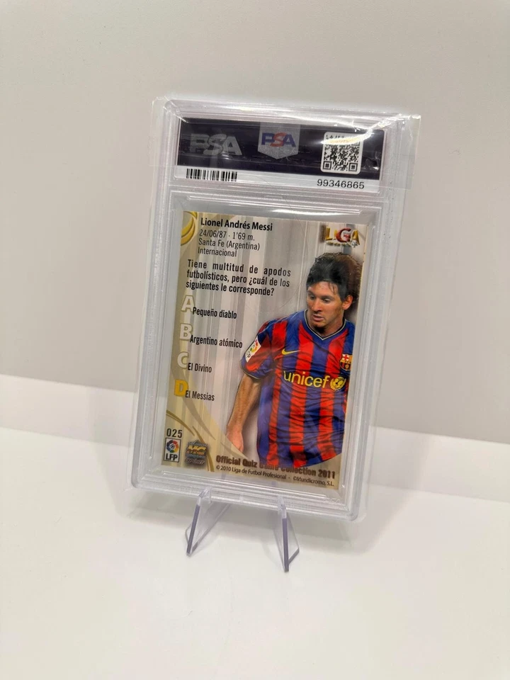Messi #25 FC Barcelona Liga 2011 Quiz Foil 2010 2011 Mundicromo Psa 7 - Imagen 2 de 2