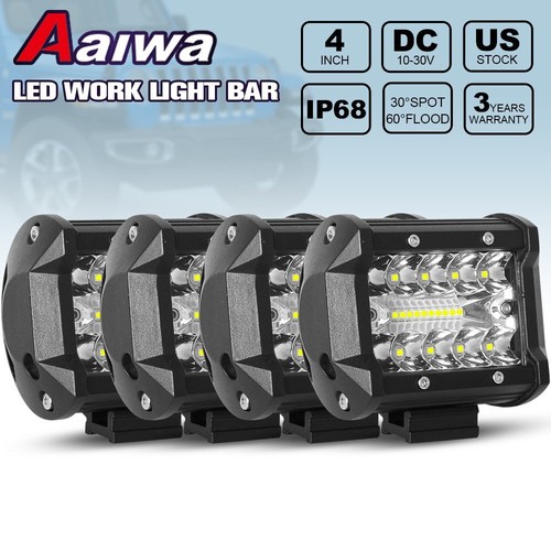 4PCS 4 Inch LED Work Light Bar Spot Flood Pods Fit For Jeep ATV With Wire Kit - Foto 9