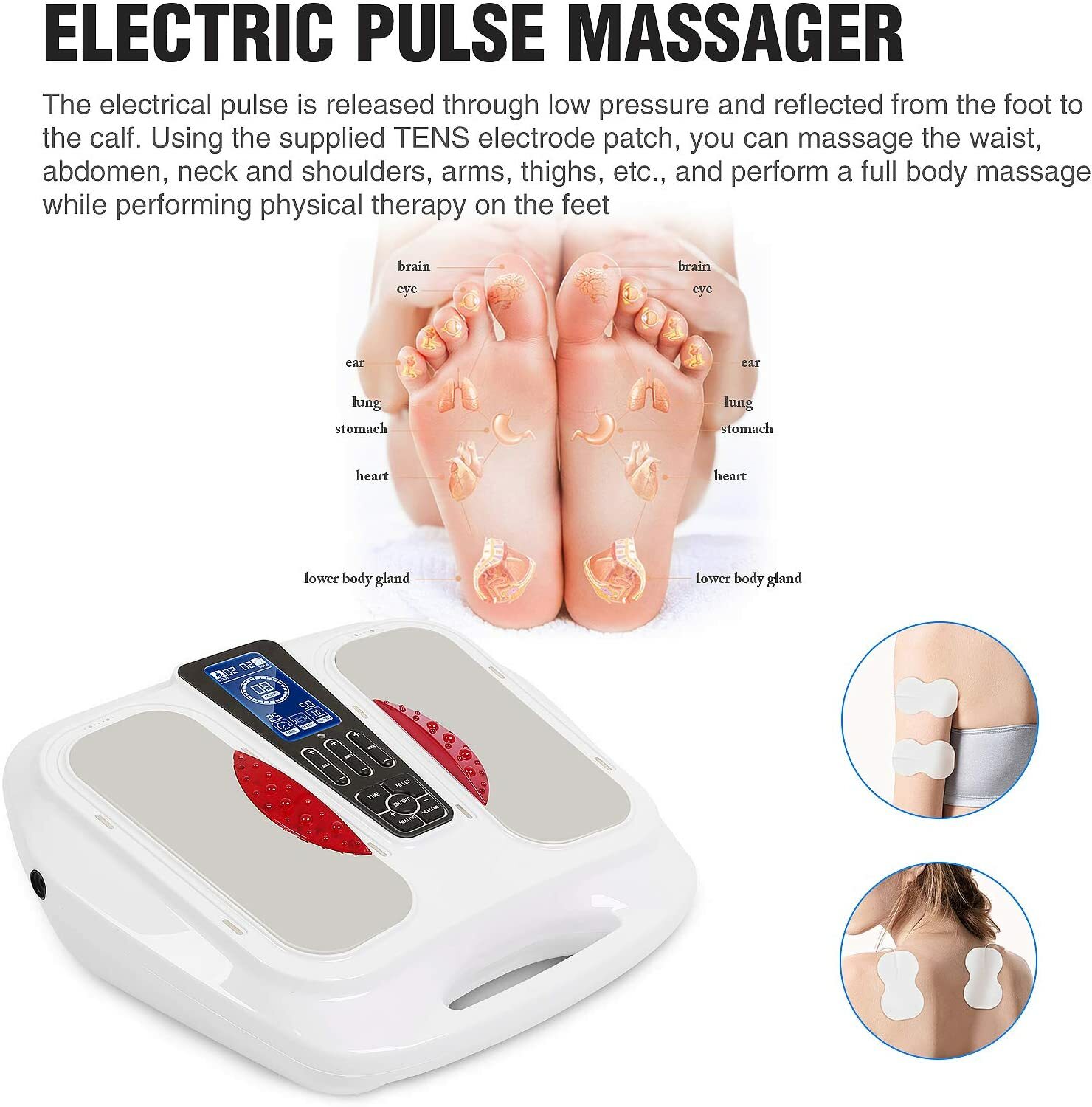 Массажер EMS Foot Circulation Booster с тепловым уменьшением холода ног сни...