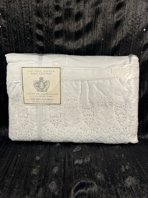 Cannon Royal Family Court Of Versailles King Flat Sheet Coronation Lacey White
