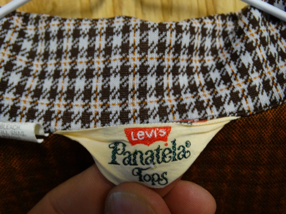Traje de Ocio Vintage Levis Panatela Marrón Blanco Pata de Gallo Retro Grande 34x32 Foto 3 de 4
