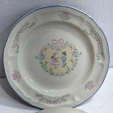 Vintage Tienshan Stoneware Bows Cottagecore MEMORIES Dinner Plates Set of 3