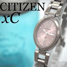 Citizen xC Oval Watch Solar Quartz 0.79in Case 7.28in Wrist Pink Silver