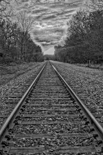 Railroad Landscape Black & White Fine Art Photography Print S/N Artist Signed