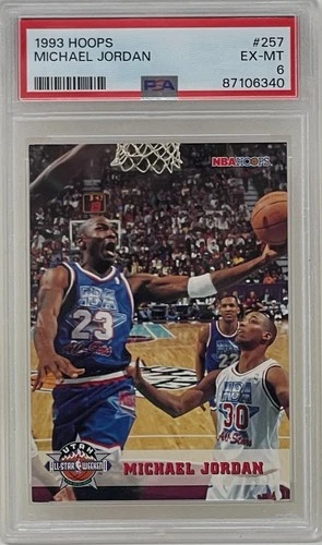 Michael Jordan 1993 NBA Hoops All Star Chicago Bulls Basketball Card #257 PSA 6