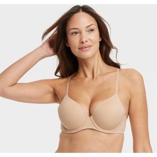 NEW Auden The Icon Beige Lightly Lined Full Coverage Underwire Bra, 32B