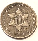 1851-P Three Cent Silver — photo from another recent sale