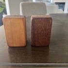 Large MCM Wood Salt and Pepper Shakers Multi Wood Tone Colors 3.75” Tall — photo 4
