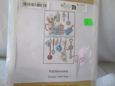 Joy Autum Cross  Stitch Kit Kitchenware14 CT  23 X 38 CM New Ecology  Floss