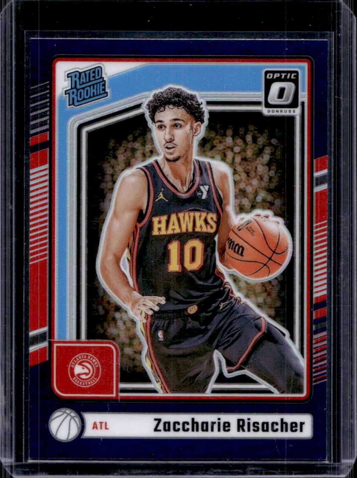 2024-25 Donruss Optic Zaccharie Risacher Rated Rookie Purple RC #268 Hawks