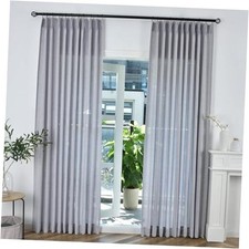 Semi Sheer Pinch Pleated Curtains 108 40"W x 108"L Pack of 2 Light Gray