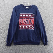 Where Im From Boston Sweatshirt Mens Large Blue Red USA Made Graphic NWT