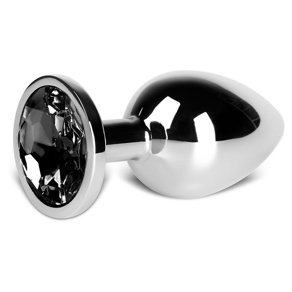 plug anal para hombre Black Jeweled Silver Metal Butt Plug S/M/L Anal Training Sex Toy for Women