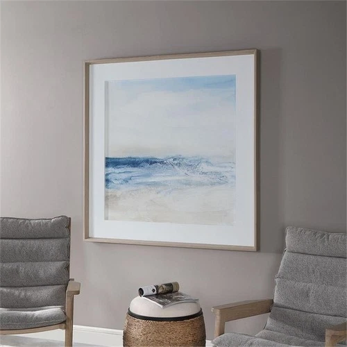 Uttermost Surf And Sand Wood Glass and Paper Framed Print in Blue/Brown/White - Picture 7 of 8