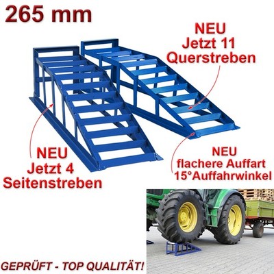 Auffahrrampe PKW 15° Winkel Sportwagen 2x blau 2000kg tiefe Autos 265er Spezial*