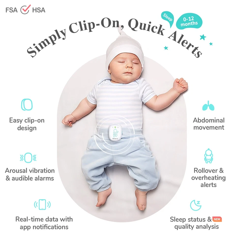 Sense-U Pro Baby Monitor : Tracks Breathing Movement, Rollover, Temperature - Image 2 of 4