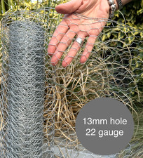 Galvanised Chicken Wire Mesh 13mm Hole | 22 Gauge | Rabbit Aviary Garden Netting