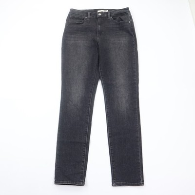 Levi s 721 Jeans Womens 30 High Rise Skinny Stretch Mid Rise Black Denim