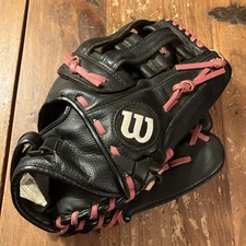 Wilson A600 Softball Baseball Glove Black Pink Stitch RHT 12  AO600 FP12 Tempest