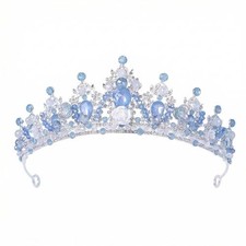 Frozen Crown and Tiaras for Women, Crystal Queen Princess Hair White