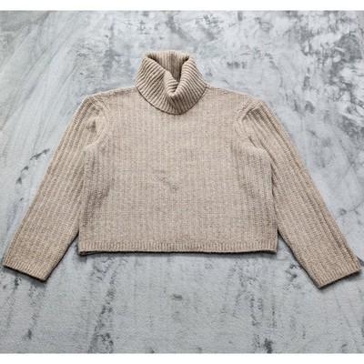 NEW Universal Thread Sweater Womens L Tan Turtleneck Cashmere-Like Pullover Boxy